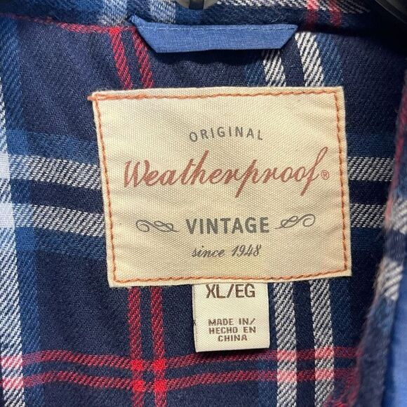 WEATHERPROOF VINTAGE Vest Men's XL Navy Blue Quilted Puffer Flannel Lined Zip Up - Picture 4 of 13